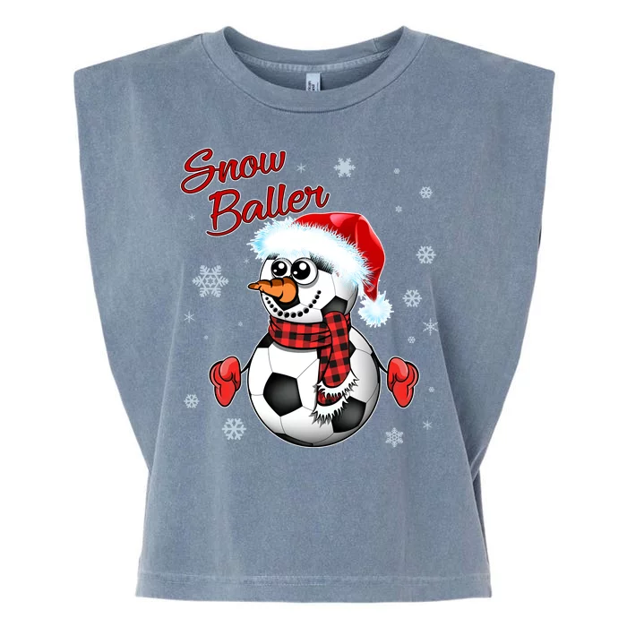 Snow Baller Soccer Chritsmas Garment-Dyed Women's Muscle Tee