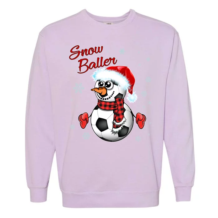 Snow Baller Soccer Chritsmas Garment-Dyed Sweatshirt