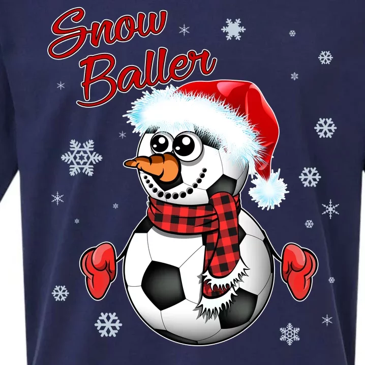 Snow Baller Soccer Chritsmas Sueded Cloud Jersey T-Shirt