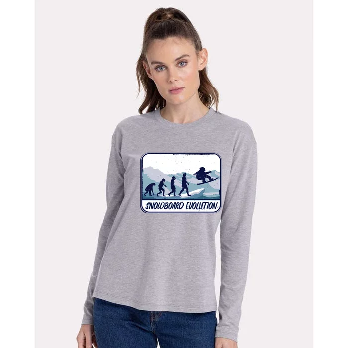 Snowboard Evolution Womens Cotton Relaxed Long Sleeve T-Shirt