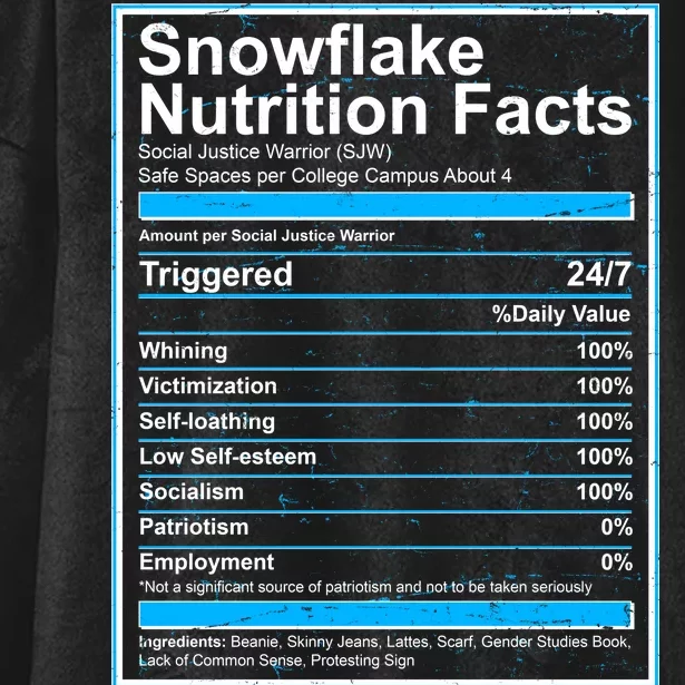 Snowflake Nutrition Facts Hooded Wearable Blanket