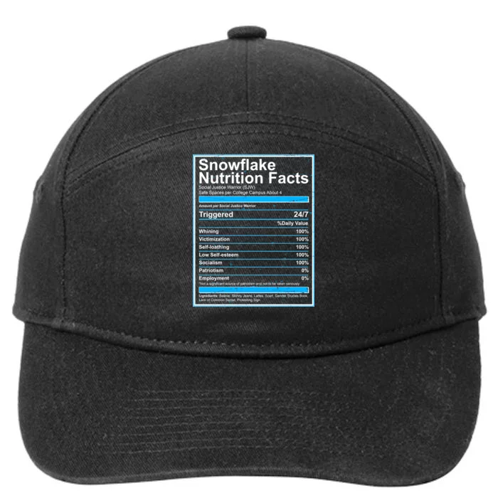 Snowflake Nutrition Facts 7-Panel Snapback Hat