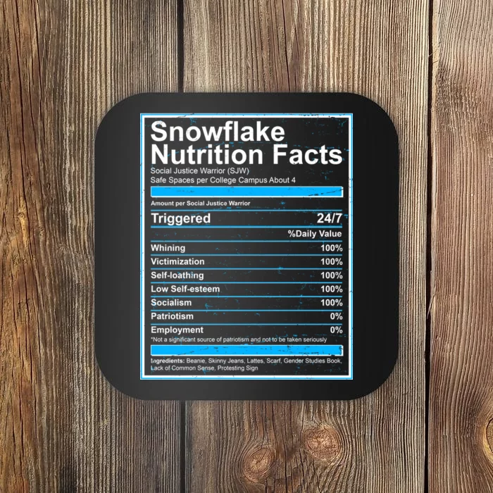 Snowflake Nutrition Facts Coaster