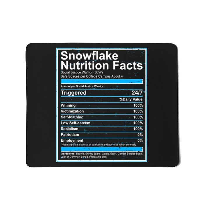 Snowflake Nutrition Facts Mousepad