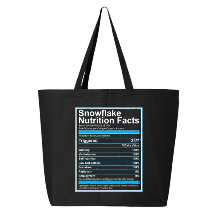 Snowflake Nutrition Facts 25L Jumbo Tote