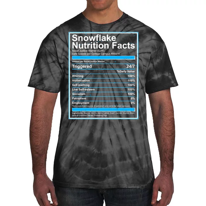 Snowflake Nutrition Facts Tie-Dye T-Shirt