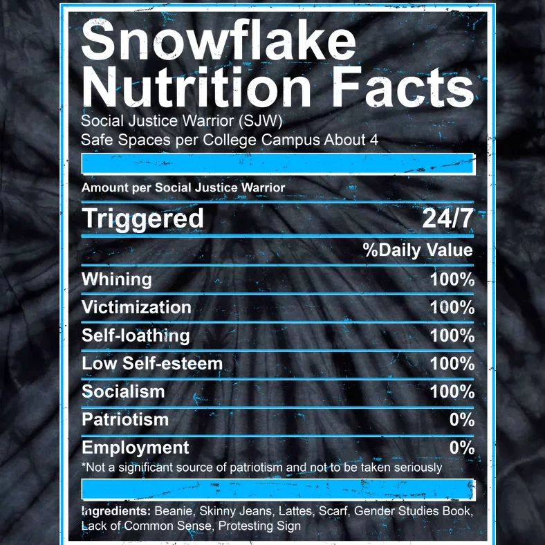 Snowflake Nutrition Facts Tie-Dye T-Shirt