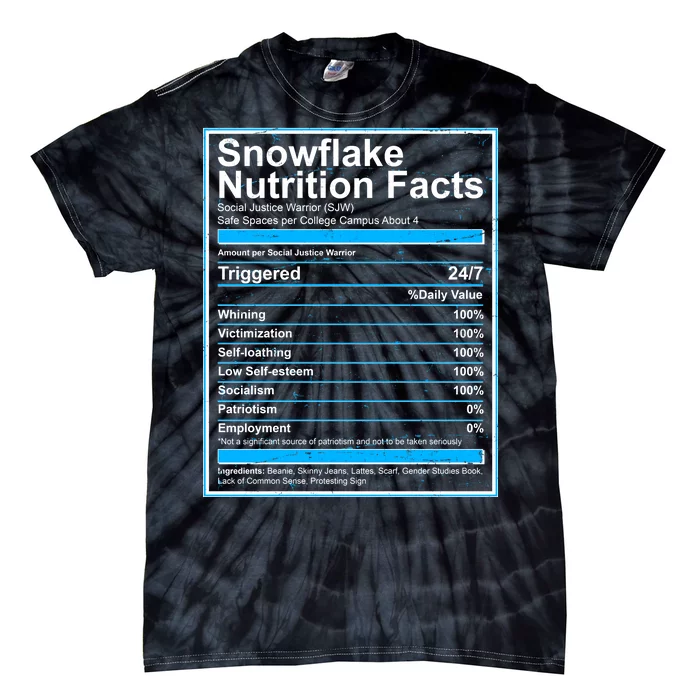 Snowflake Nutrition Facts Tie-Dye T-Shirt