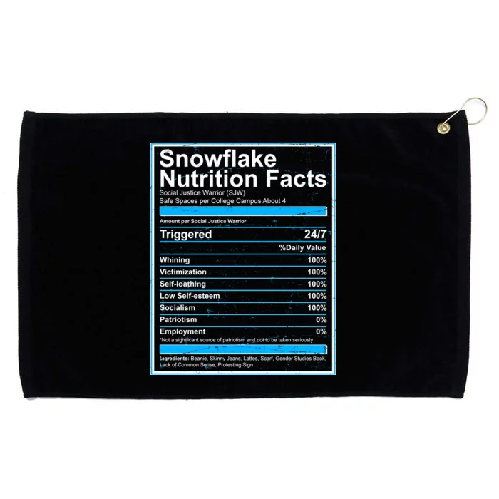 Snowflake Nutrition Facts Grommeted Golf Towel