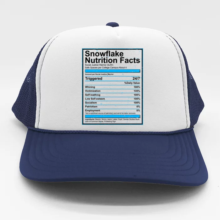 Snowflake Nutrition Facts Trucker Hat