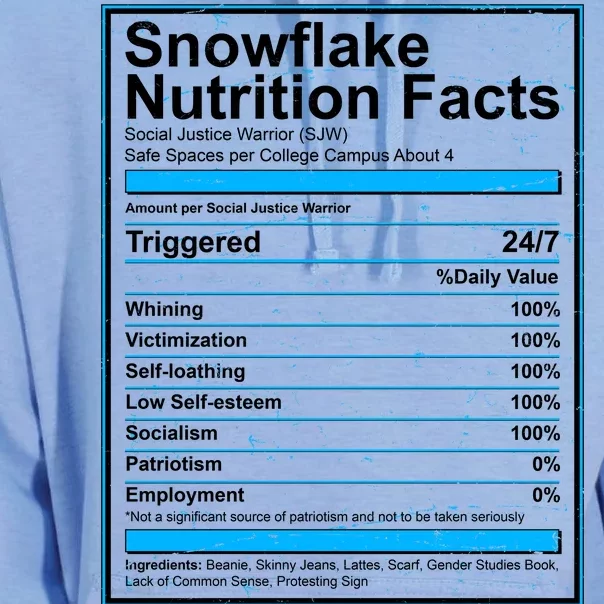 Snowflake Nutrition Facts Unisex Surf Hoodie