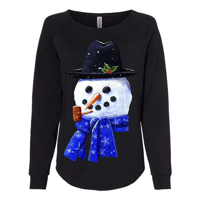 Snowman Smile Womens California Wash Sweatshirt