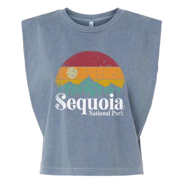 Sequoia National Park Retro Style Hiking Vintage Camping Gift Garment-Dyed Women's Muscle Tee