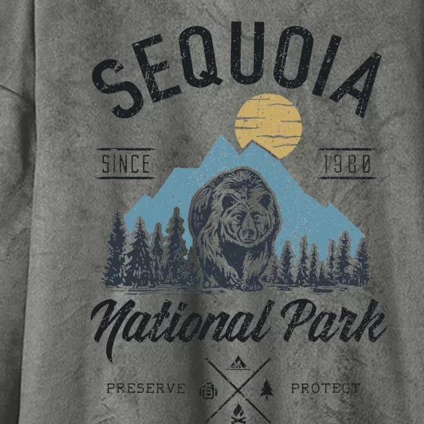 Sequoia National Park Novelty Hiking Camping Hooded Wearable Blanket