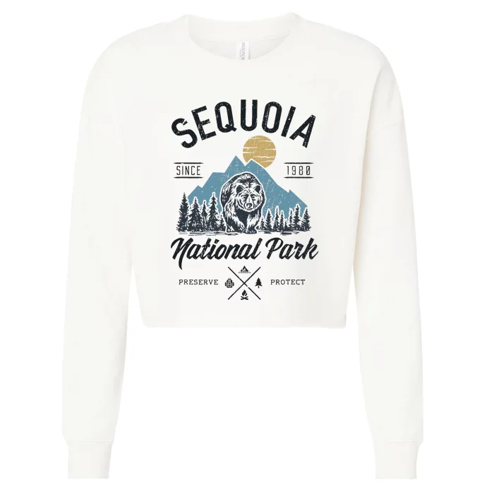 Sequoia National Park Novelty Hiking Camping Cropped Pullover Crew