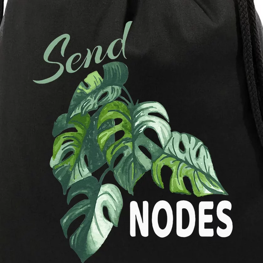 Send Nodes Plant Lovers Monstera Albo Drawstring Bag