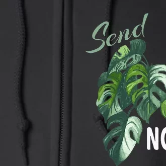 Send Nodes Plant Lovers Monstera Albo Full Zip Hoodie