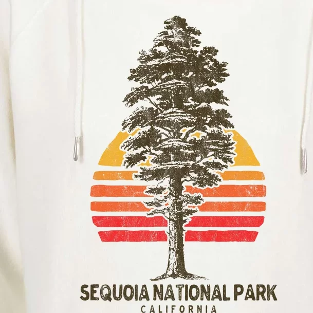 Sequoia National Park Retro Tree Minimalist Graphic Womens Funnel Neck Pullover Hood