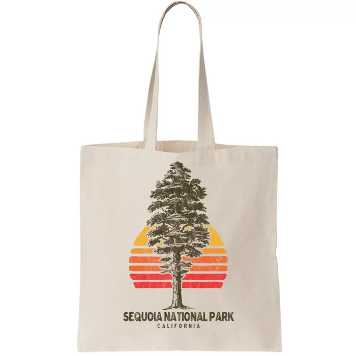 Sequoia National Park Retro Tree Minimalist Graphic Tote Bag