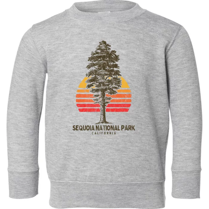 Sequoia National Park Retro Tree Minimalist Graphic Toddler Sweatshirt