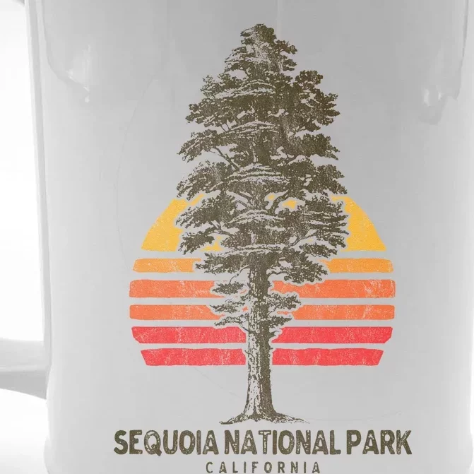 Sequoia National Park Retro Tree Minimalist Graphic Front & Back Beer Stein