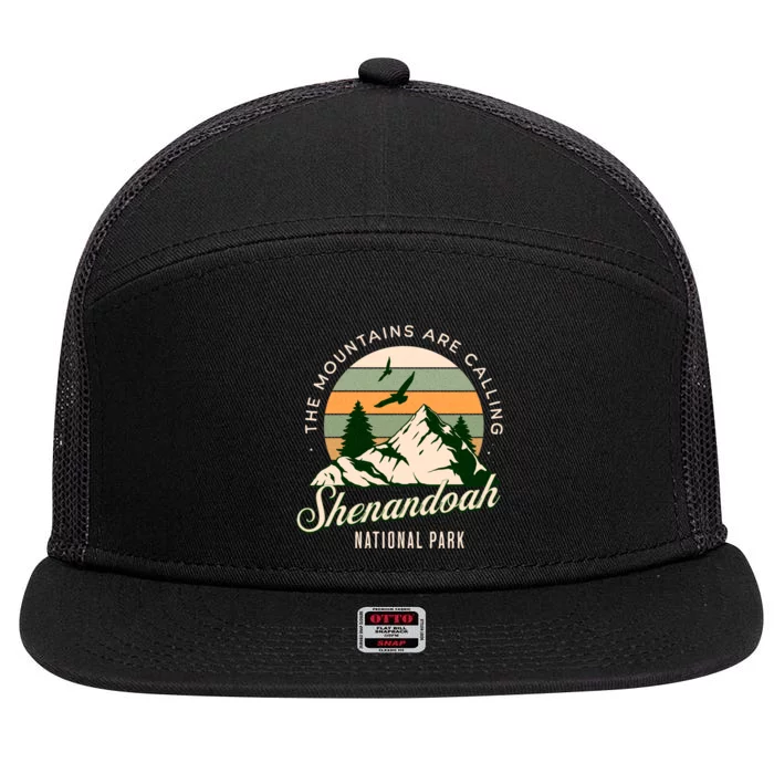 Shenandoah National Park Camping Hiking Family Vacation 7 Panel Mesh Trucker Snapback Hat