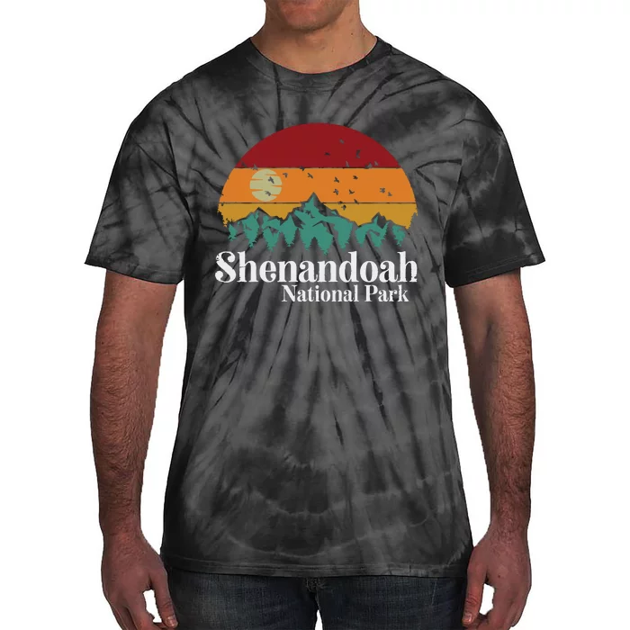 Shenandoah National Park Mountains Retro Style Vintage Gift Long Sleeve Tie-Dye T-Shirt