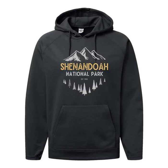 Shenandoah National Park Est 1935 Vintage Virginia Performance Fleece Hoodie