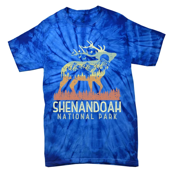 Shenandoah National Park Retro Vintage Mountain Elk Gift Tie-Dye T-Shirt