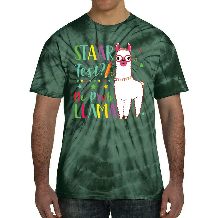 Staar No Prob Llama Funny Teacher Exam Testing Test Day Tie-Dye T-Shirt