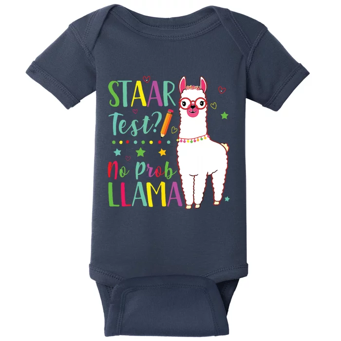 Staar No Prob Llama Funny Teacher Exam Testing Test Day Baby Bodysuit