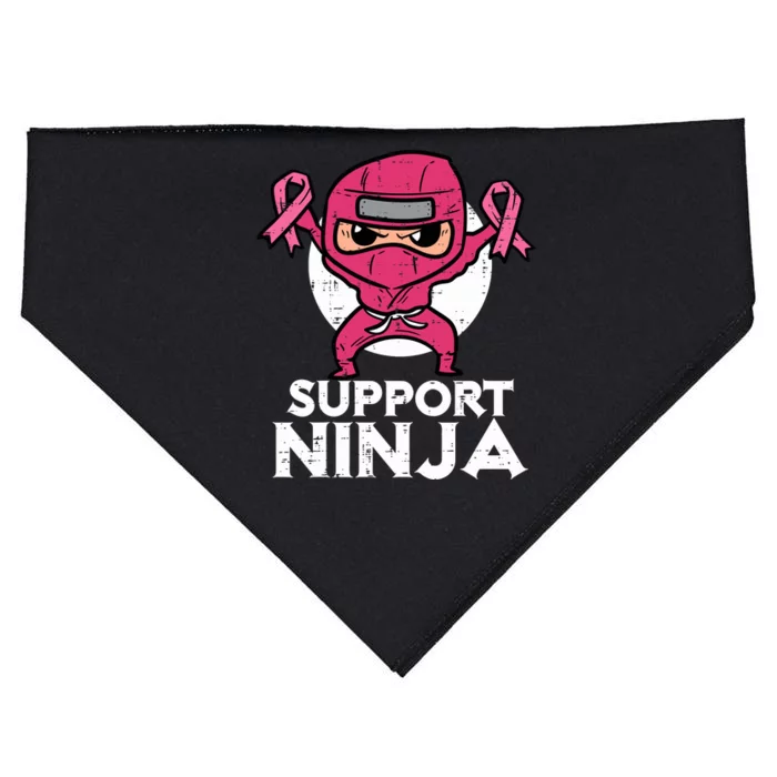 Support Ninja Pink Cute Breast Cancer Awareness USA-Made Doggie Bandana