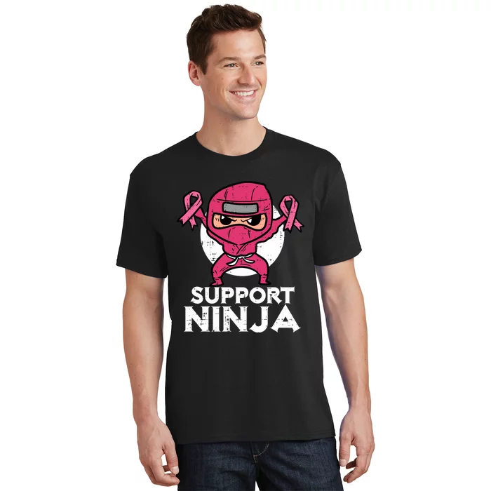 Support Ninja Pink Cute Breast Cancer Awareness T-Shirt