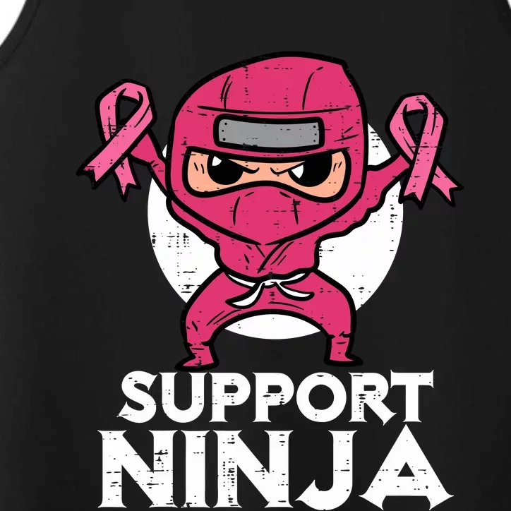 Support Ninja Pink Cute Breast Cancer Awareness Performance Tank