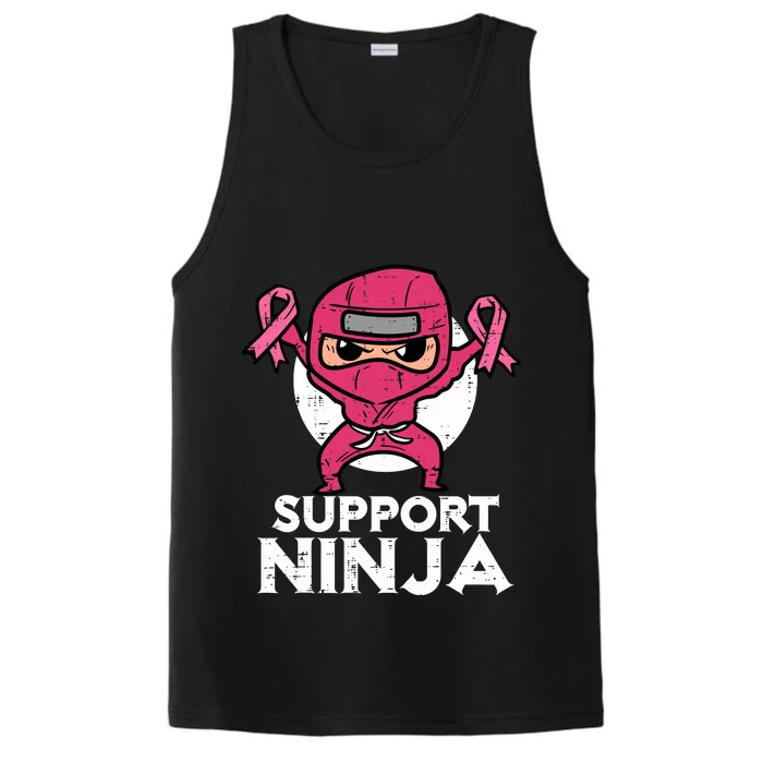 Support Ninja Pink Cute Breast Cancer Awareness Performance Tank