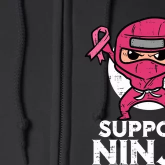 Support Ninja Pink Cute Breast Cancer Awareness Full Zip Hoodie