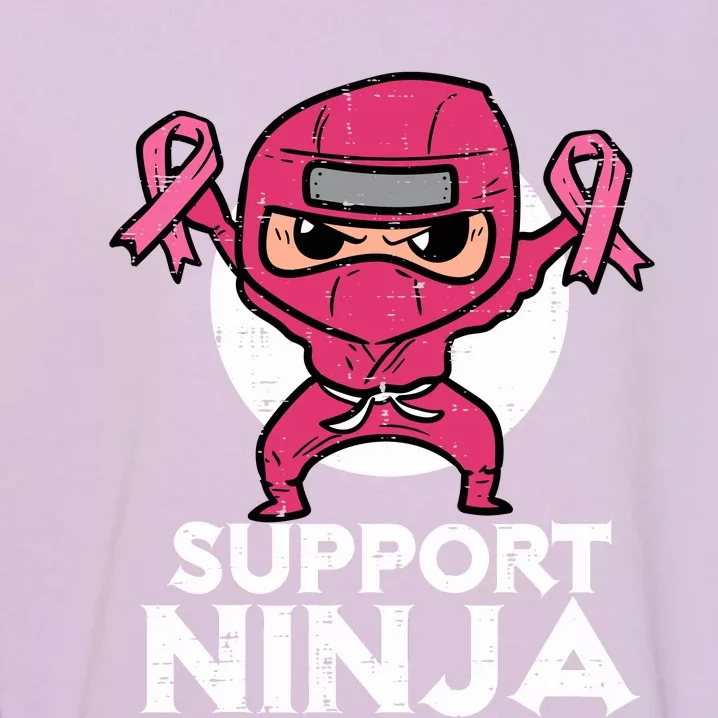 Support Ninja Pink Cute Breast Cancer Awareness Garment-Dyed Sweatshirt