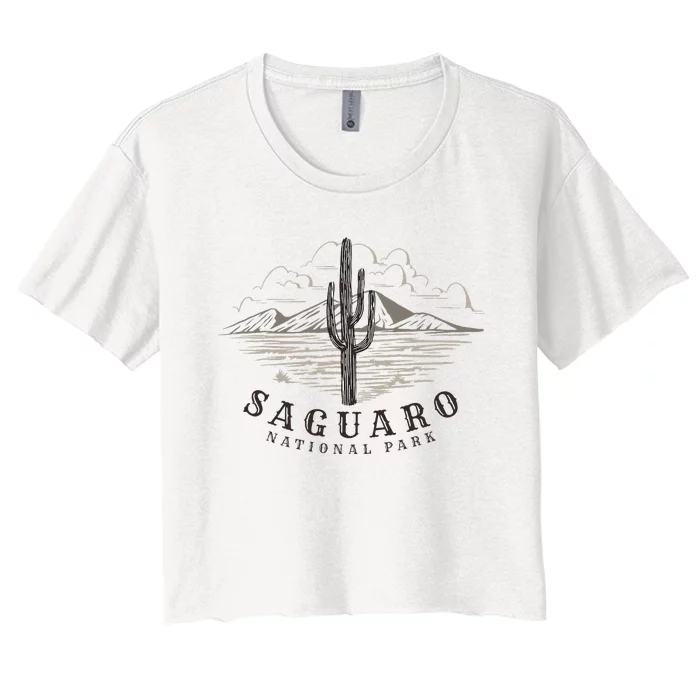 Saguaro National Park Tucson Arizona Cactus Women's Crop Top Tee