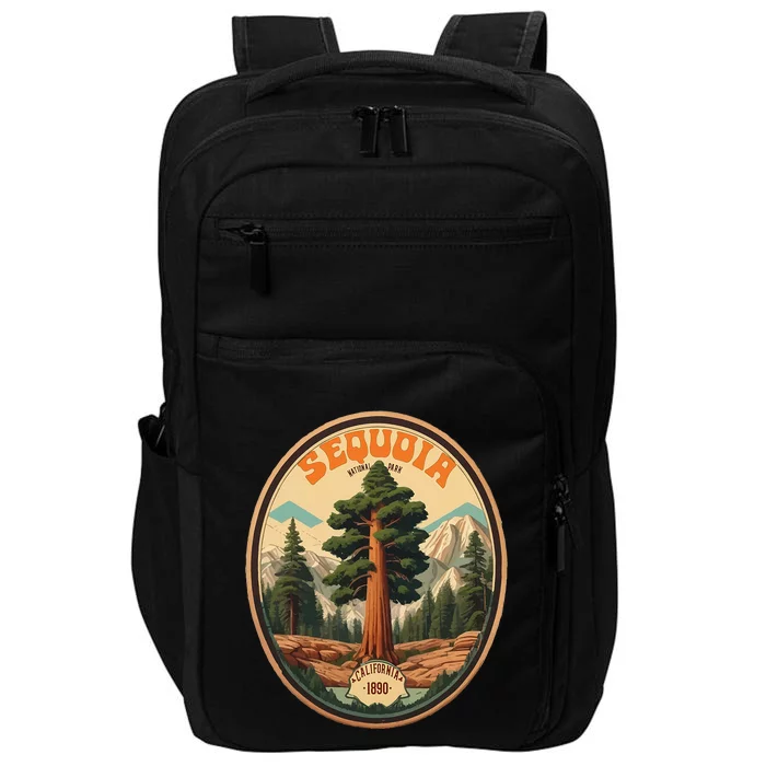 Sequoia National Park Tree Illustration Hiking Impact Tech Backpack