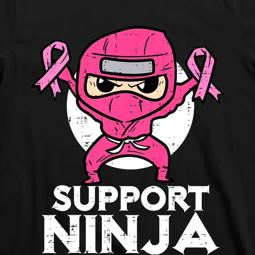 Support Ninja Pink Cute Breast Cancer Awareness T-Shirt