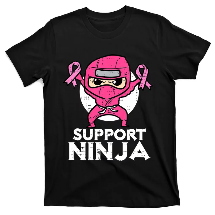 Support Ninja Pink Cute Breast Cancer Awareness T-Shirt