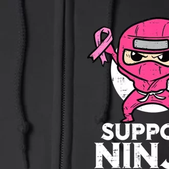 Support Ninja Pink Cute Breast Cancer Awareness Full Zip Hoodie