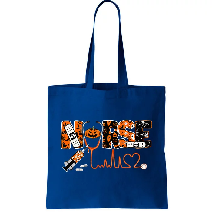 Spooky Nurse Pumpkin Halloween Costume RN CNA Tote Bag