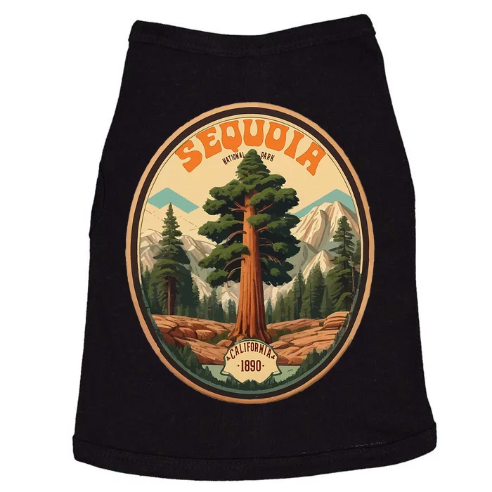 Sequoia National Park Tree Illustration Hiking Doggie Tank