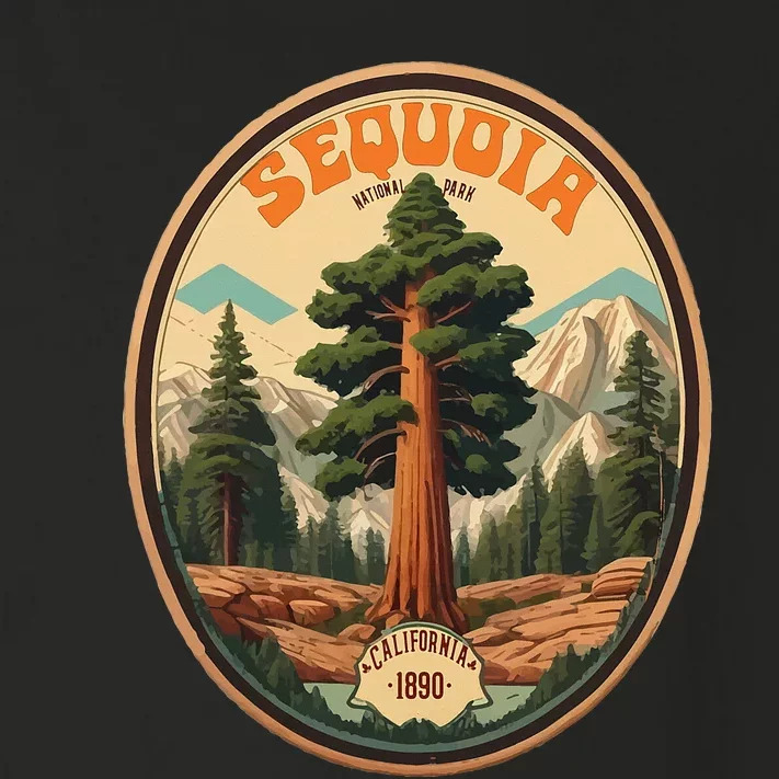 Sequoia National Park Tree Illustration Hiking Toddler Long Sleeve Shirt