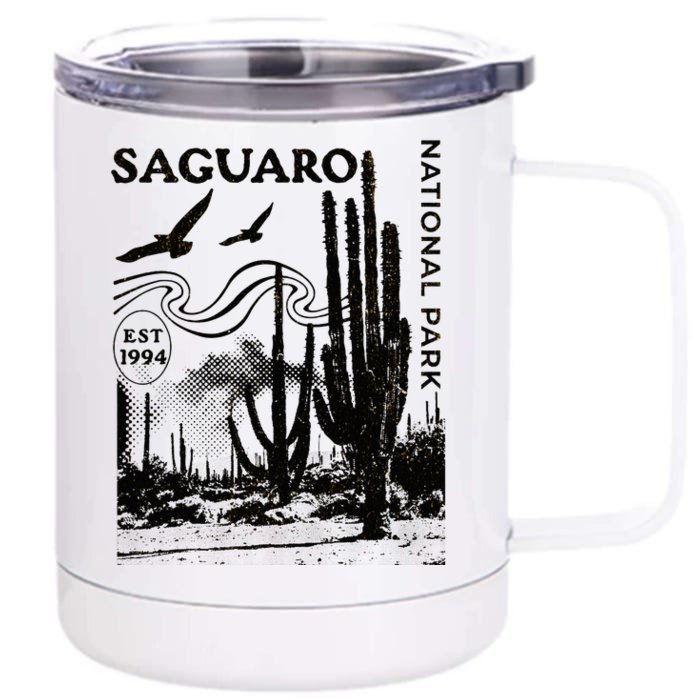 Saguaro National Park Arizona Desert Cactus Nature Outdoors Front & Back 12oz Stainless Steel Tumbler Cup