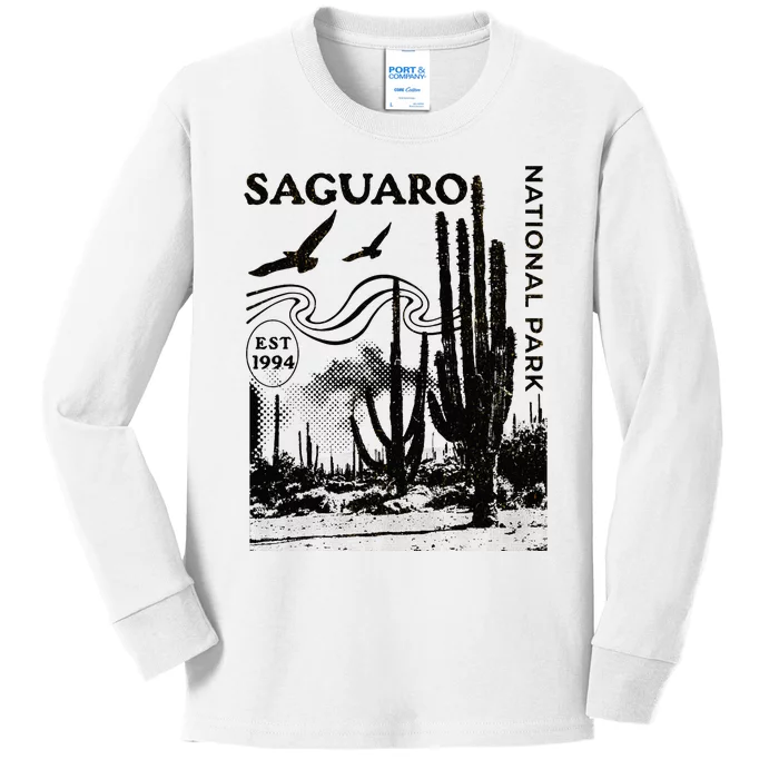 Saguaro National Park Arizona Desert Cactus Nature Outdoors Kids Long Sleeve Shirt