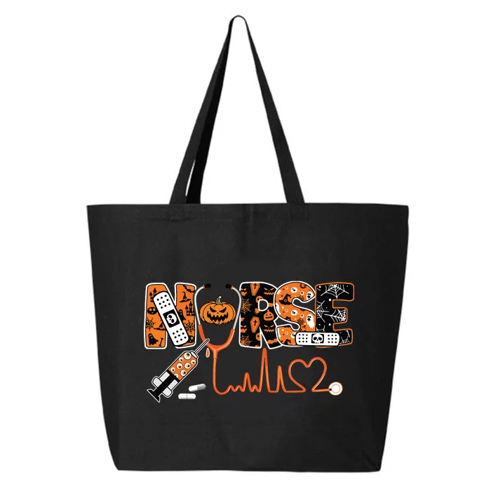 Spooky Nurse Pumpkin Halloween Costume Rn Cna 25L Jumbo Tote