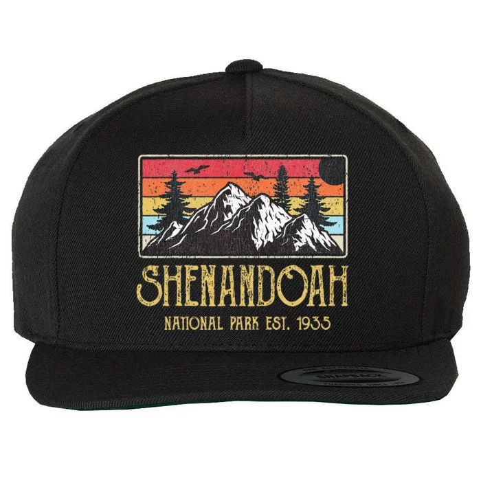 Shenandoah National Park Vintage Mountain Virginia Vacation Wool Snapback Cap