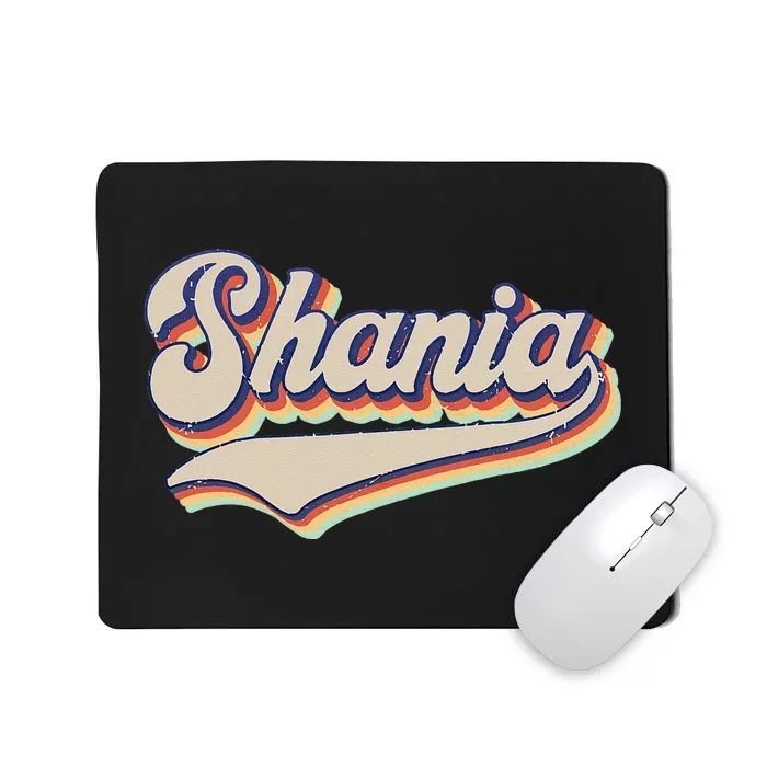 Shania Name Personalized Vintage Retro Gift Men Women Mousepad